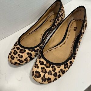 BP Frankie Leopard Print Calf Hair Ballet Flats 5.5